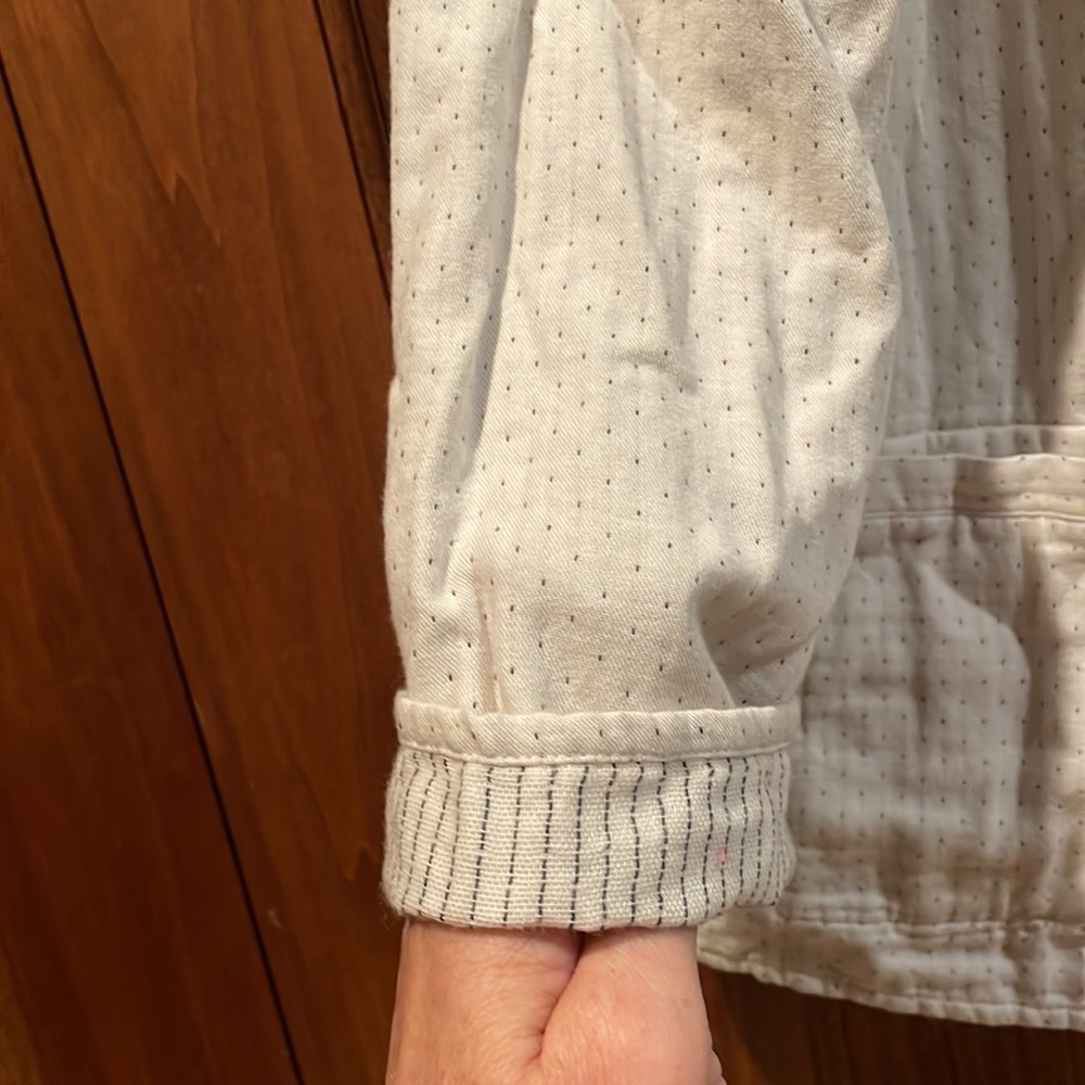 Eileen Fisher Open Front Neck Slubbed Organic Cotton Reversible Jacket Blazer S - Picture 13 of 16